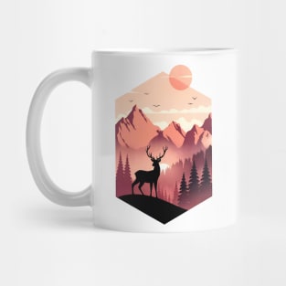 Sunset Wilderness Deer Scene Mug